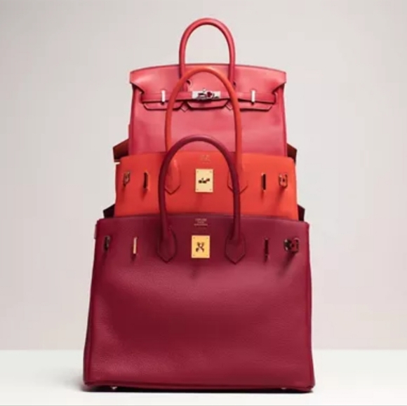 🇫🇷HERMÈS PARIS BERKIN 30 3 IN 1 LEATHER BURGUNDY COLOURED HANDBAG m.i. France - Picture 11 of 15